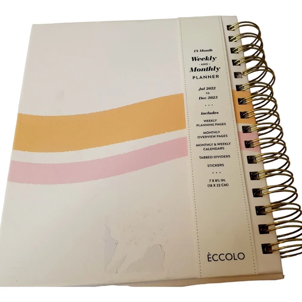 Eccolo 18 Month Weekly/Monthly Planner Spiral Bound Hardcover New